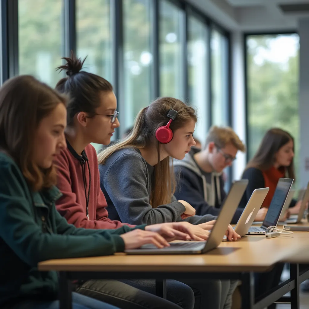 Studenti na workshopu programování